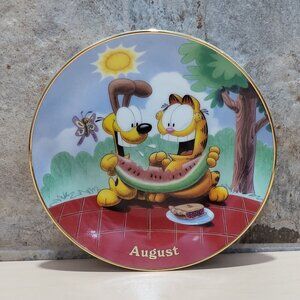 Garfield Calendar August Plate Jim Davis Plate No A 1444 Danbury Mint
